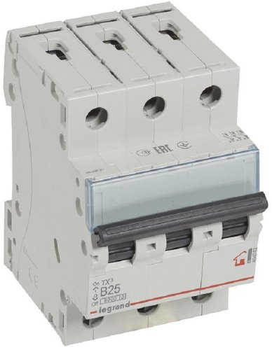 Выключатель автоматический Legrand TX3 6000 3п 25А B 6кА картинка